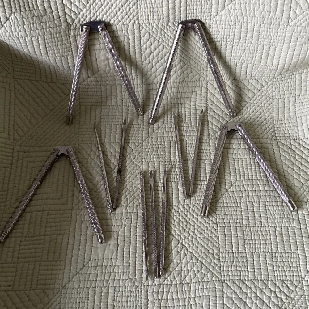 Nutcracker Pick Set 11 pc Textured Metal Vintage Nut Seafood Picks Crab Lobster